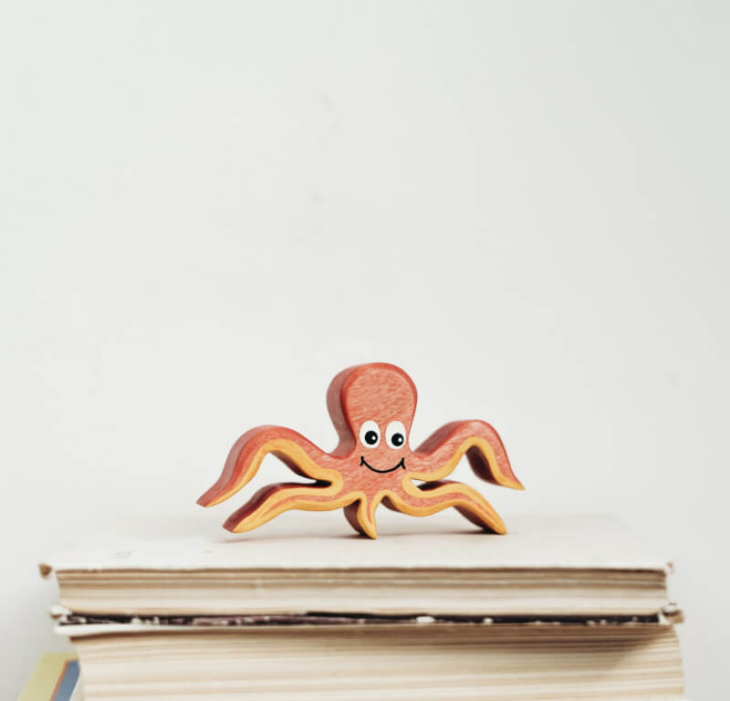 Wooden toy octopus